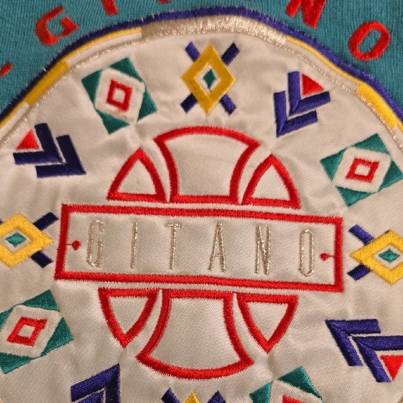 Gitano Teal Embroidered Sweatshirt - Picture 10 of 13